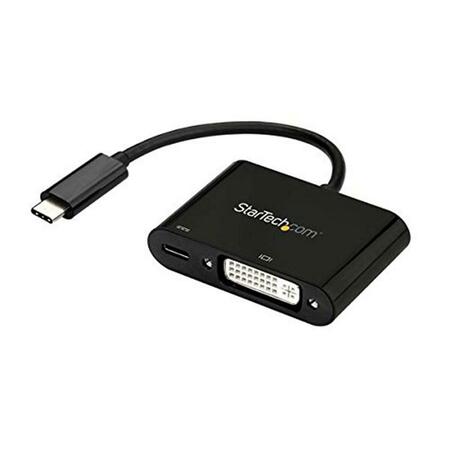 STARTECH.COM USB-C to DVI Adapter with USB Power - Black CDP2DVIUCP